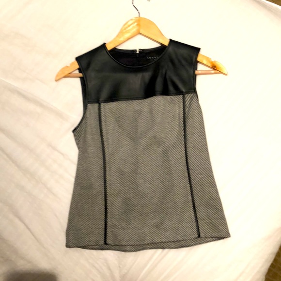 Theory houndstooth and genuine leather shell - Picture 5 of 6